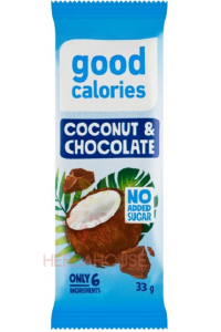 Obrázok pre Good Calories Baton de curmale cu nucă de cocos și ciocolată (33g)