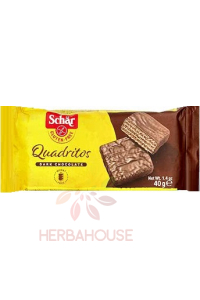 Obrázok pre Schär Quadritos Napolitane fără gluten înmuiate în ciocolată neagră (40g)