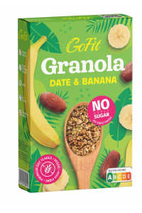Obrázok pre Avena GoFit Granola fără gluten cu banane și curmale fără zahăr adăugat (250g)