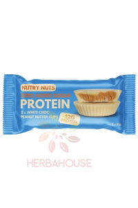 Obrázok pre Nutry Nuts Cupe proteice fără zahăr adăugat – ciocolată albă cu unt pastă de arahide (42g)