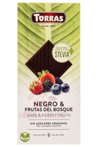 Obrázok pre Torras Ciocolată neagră fără gluten cu fructe de pădure fără adaos de zahăr (125g)