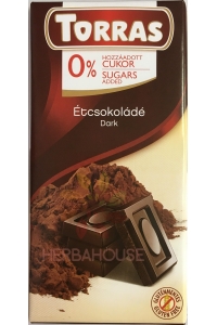 Obrázok pre Torras Ciocolată neagră fără gluten, fără adaos de zahăr (75g)