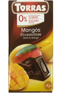 Obrázok pre Torras Ciocolată neagră fără gluten cu mango fără adaos de zahăr (75g)