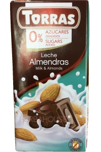 Obrázok pre Torras Ciocolată cu lapte fără gluten cu migdale fără adaos de zahăr (75g)