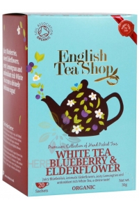 Obrázok pre English Tea Shop Bio Ceai alb cu merisor si soc (20buc)