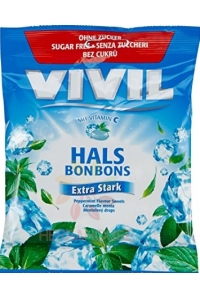 Obrázok pre Vivil Hals Bonbons picaturi fara zahar extra puternic mentol + vitamina C (60g)