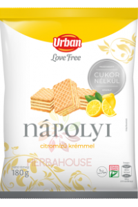 Obrázok pre Urbán Napolitane umplute cu cremă cu aromă de lămâie fără zahăr (180g)