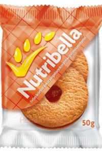 Obrázok pre Nutribella Biscuiți umpluți cu umplutură de caise-mere cu fructoză (50g)