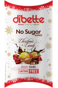 Obrázok pre Dibette Bomboane de Craciun amestec de fructe cu jeleu inmuiat in ciocolata neagra cu indulcitor (220g)