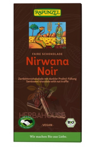 Obrázok pre Rapunzel Vegan Bio Nirwana Ciocolată neagră cu umplutură moale de nuga (100g)