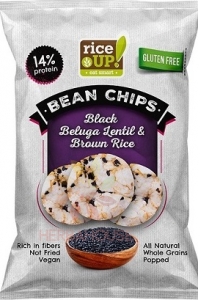 Obrázok pre Rice Up Chipsuri de orez fără gluten cu linte neagră Beluga (60g)