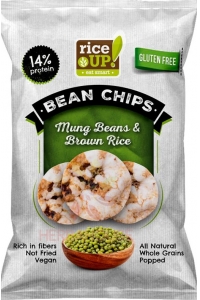 Obrázok pre Rice Up Chipsuri de orez fără gluten cu fasole mung (60g)