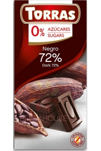 Obrázok pre Torras Ciocolată neagră fără gluten 72% fără adaos de zahăr (75g)