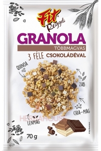 Obrázok pre Fit Granola multicereale 3 tipuri de ciocolată (70g)