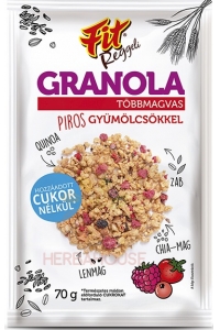 Obrázok pre Fit Granola Multicereale cu fructe roșii fără zahăr adăugat (70g)