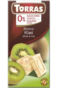 Obrázok pre Torras Ciocolată albă fără gluten cu kiwi fără adaos de zahăr (75g)