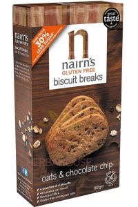 Obrázok pre Nairns Biscuiți de ovăz din cereale integrale fără gluten cu ciocolată (160g)