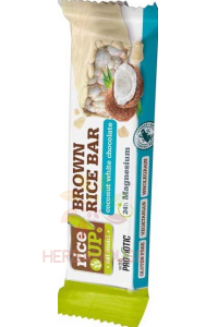 Obrázok pre Rice Up Baton de orez fără gluten cu nucă de cocos învelit de ciocolată albă (18g)