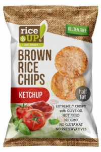 Obrázok pre Rice Up Chipsuri de orez fără gluten cu aromă de ketchup (60g)