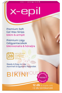 Obrázok pre X-Epil Premium Soft Benzile depilatoare cu ceara rece pentru indepartarea parului la subrat si bikini (12buc)