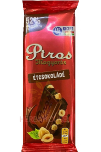 Obrázok pre Piros Mogyorós Ciocolata neagra cu alune (80g)