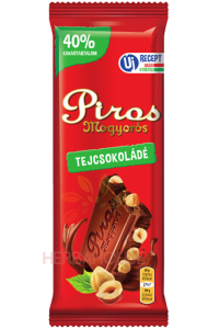 Obrázok pre Piros Mogyorós Ciocolata cu lapte cu alune (80g)