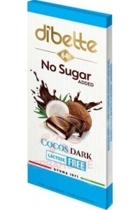 Obrázok pre Dibette NAS Ciocolată neagră umplută cu cremă cu aromă de nucă de cocos cu îndulcitor (80g)