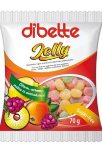 Obrázok pre Dibette Jelly Bomboane jeleu cu aromă de fructe fără zahăr cu îndulcitori (70g)