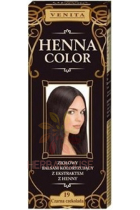 Obrázok pre Venita Henna Color culoarea naturala a parului 19 - ciocolata neagra (75ml)