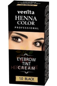 Obrázok pre Venita Henna Color culoare naturala pentru sprancene si gene - negru (15g)