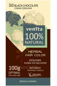 Obrázok pre Venita 100% Culoare naturală a părului 3.0 - ciocolată neagră (100g)