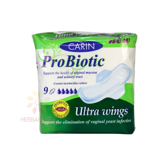 Obrázok pre CARIN Zilnice sanitare probiotice cu aripioare (9 buc)