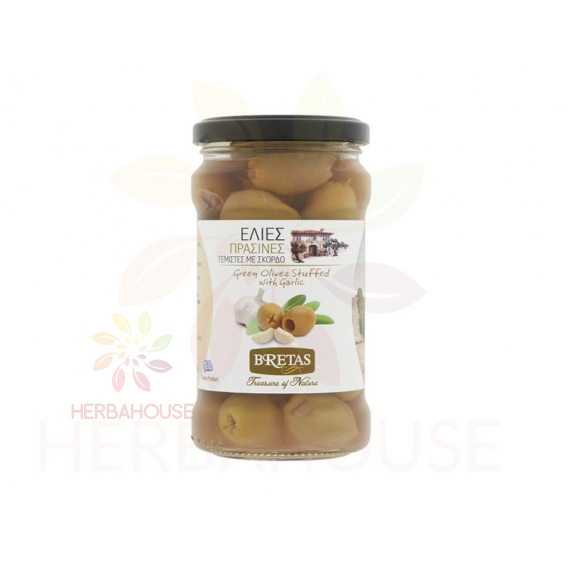 Obrázok pre Bretas Măsline verzi umplute cu usturoi (300g)