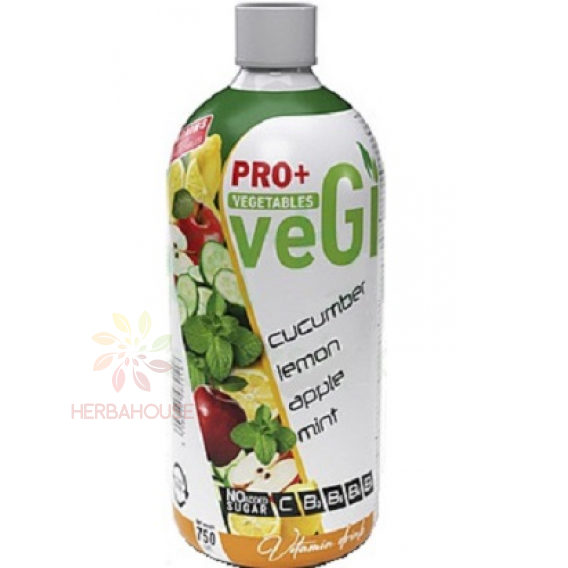 Obrázok pre PRO+ Legume Băutură necarbogazoasă cu energie scăzută cu vitamina C, B3, B5, B9 și îndulcitori - castraveți, lămâie, măr, mentă (750ml)