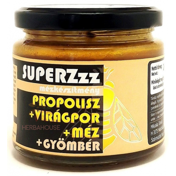 Obrázok pre SuperZzz Propolis cremos de miere maghiară + polen + ghimbir (250g)