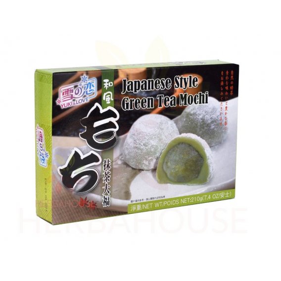 Obrázok pre Yuki & Love Mochi Prajitura de orez cu ceai verde in stil japonez (210g)