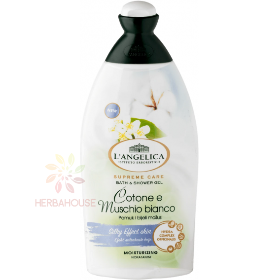 Obrázok pre L´Angelica Gel de dus si spuma de baie - bumbac si mosc alb (500ml)