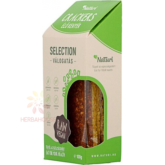 Obrázok pre NaTuri Raw Crackers fără gluten, feliile subțiri făcută din legume crocante 3 arome (100g)
