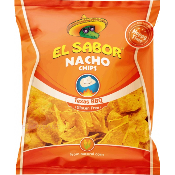 Obrázok pre El Sabor Chipsuri Nachos fără gluten cu aromă de grătar (225g)