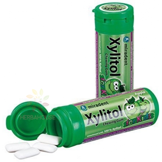 Obrázok pre Miradent Xylitol Gumă de mestecat cu mere pentru copii (30buc)