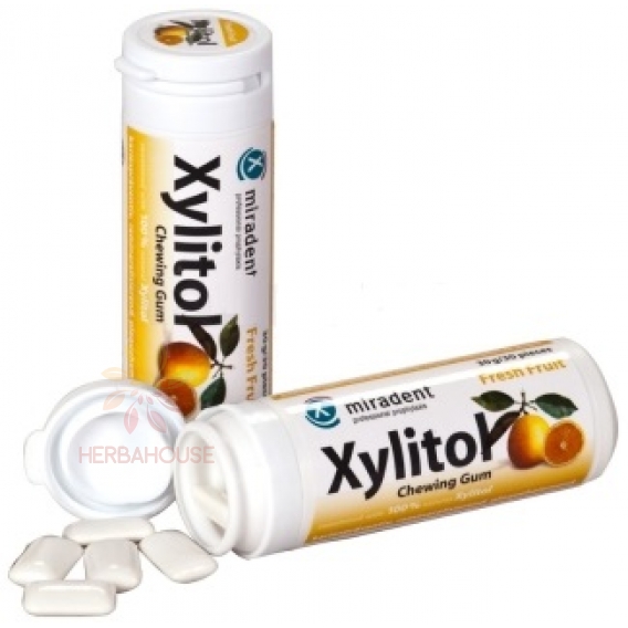 Obrázok pre Miradent Xylitol Gumă de mestecat cu fructe (30buc)