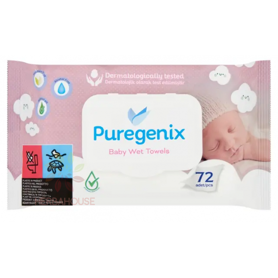 Obrázok pre Puregenix Servetele umede hipoalergenice pentru copii (72buc)