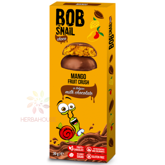 Obrázok pre Bob Snail Choco Delicatese de fructe în ciocolată fără zahăr adăugat - mango (30g)