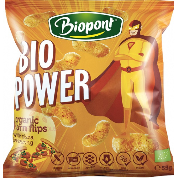 Obrázok pre Biopont Bio Power Chips de porumb fără gluten cu aromă de pizza (55g)