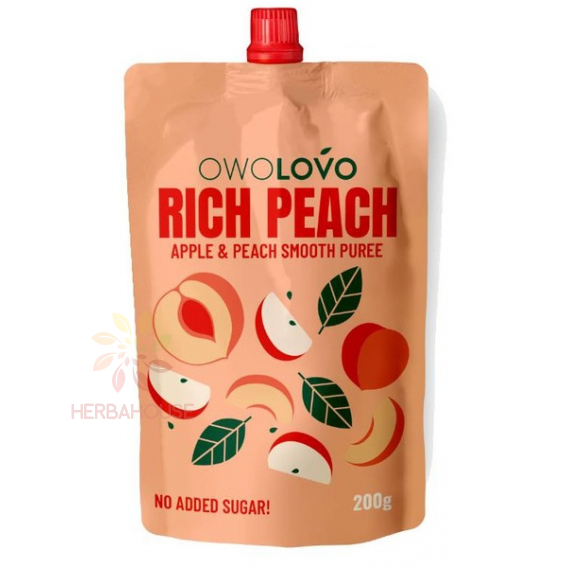 Obrázok pre Owolovo Piure de fructe fără adaos de zahăr - mere, piersici (200g)