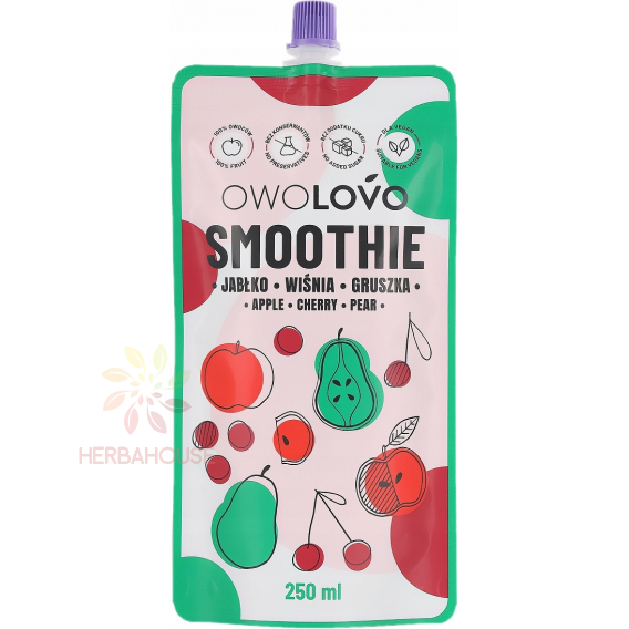 Obrázok pre Owolovo Smoothie de fructe fără adaos de zahăr - mere, cireșe, pere (250ml)