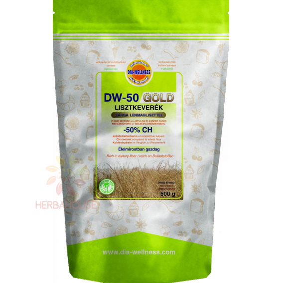 Obrázok pre Dia-Wellness DW-50 Gold Amestecul de faina cu continut redus de carbohidrati (500g)