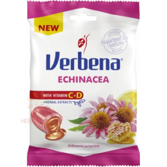 Obrázok pre Verbena Bomboane cu verbenă echinaceea cu vitamina C și D (60g)
