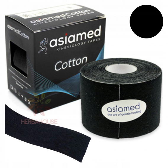 Obrázok pre Asiamed Banda de kinesiologie - black 5cm x 5m (1buc)