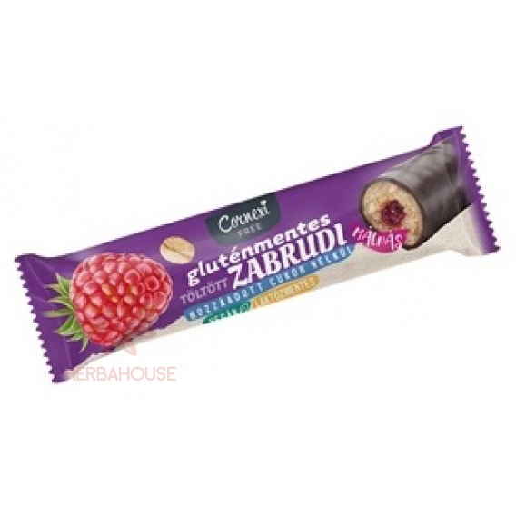 Obrázok pre Cornexi Zabrudi Baton de ovăz fără gluten și fără lactoză cu umplutură de zmeură în strat de cacao (30g)